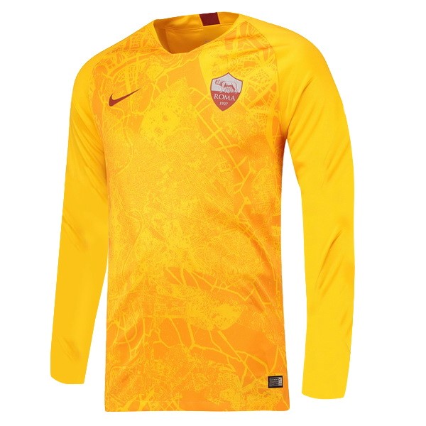 Trikot As Roma Ausweich Ml 2018-19 Gelb Fussballtrikots Günstig